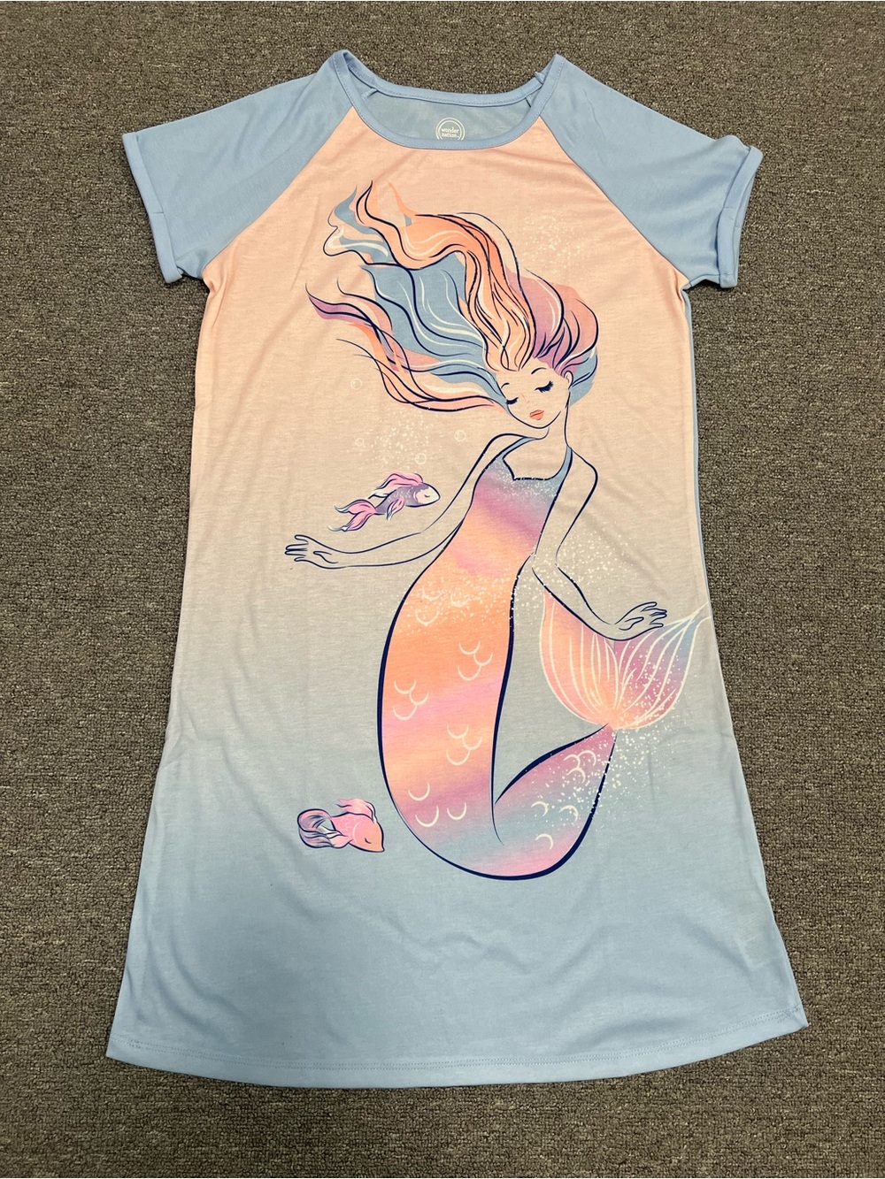 Girls' Pastel Mermaid PJ Dress Nightgowns 10-12T